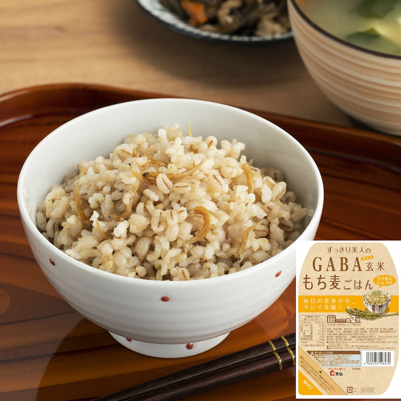 電子レンジで2分！ＧＡＢＡ玄米ともちもち食感のもち麦に、ちりめん・しょうがを混ぜた化学調味料不使用の