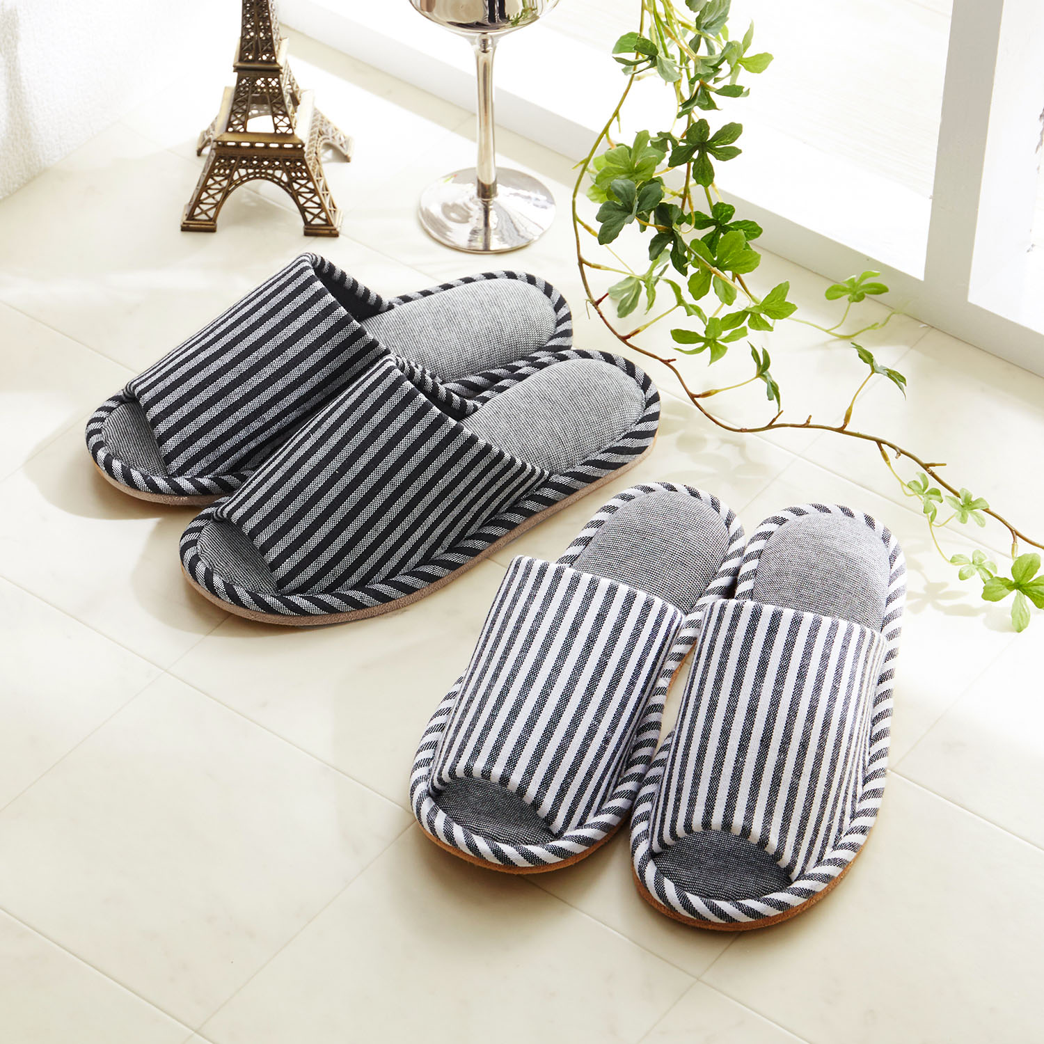 【ベルメゾン】竹炭の力で消臭・抗菌!シンプルなモノクロスリッパ 【夏スリッパ】 【ベルメゾン】竹炭の力で消臭・抗菌!シンプルなモノクロスリッパ 【夏スリッパ】