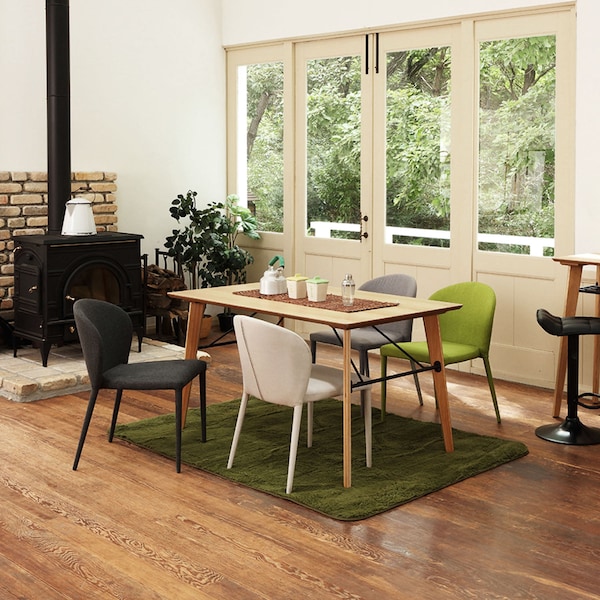 【ベルメゾン】アースカラーのスタッキングダイニングチェア2脚セット