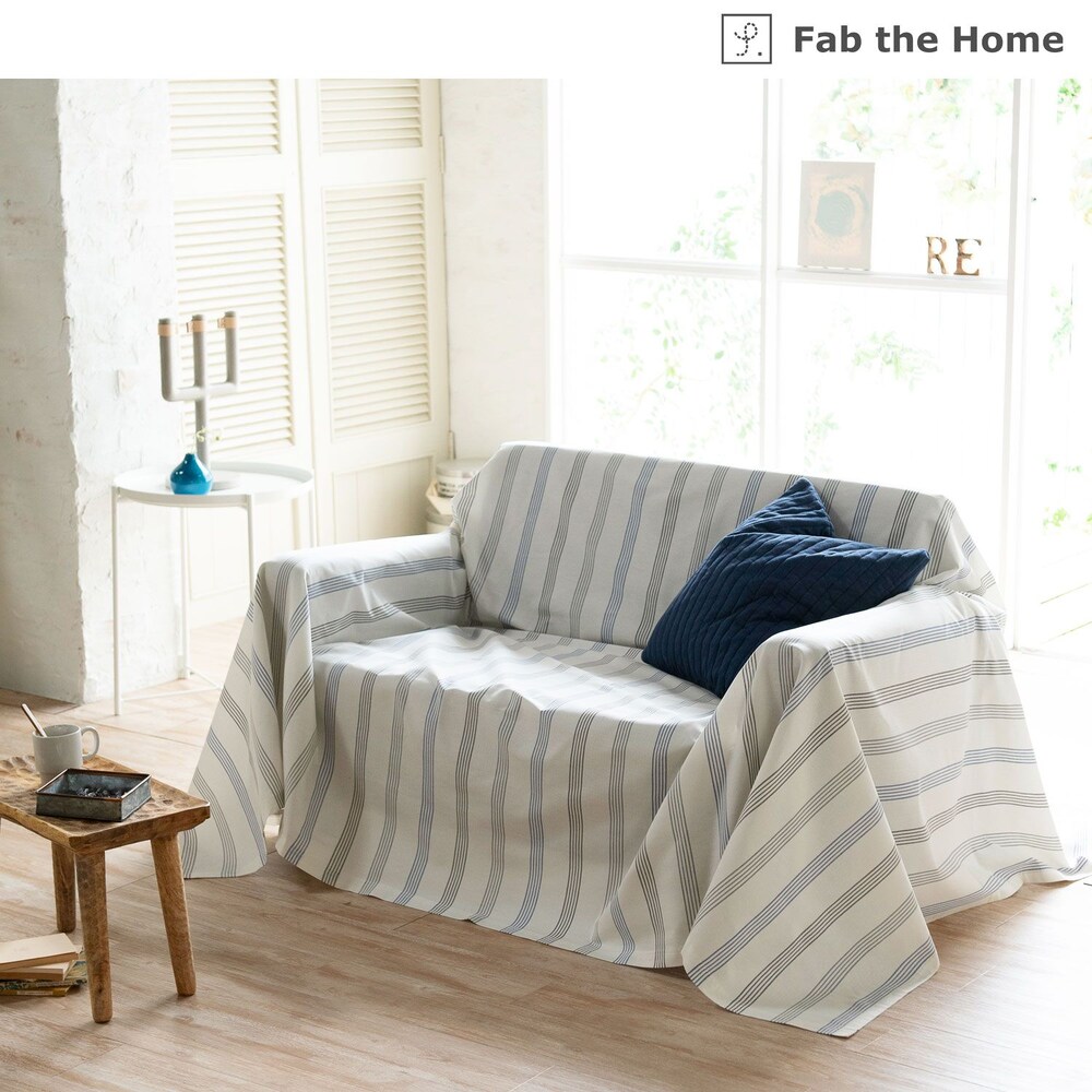 【ファブザホーム/Fab the Home】綿素材を使った先染めストライプのマルチカバー・ソファーカバー
