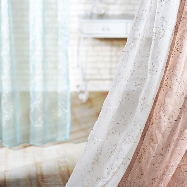 【ベルメゾン】【58サイズ】 トルコ刺繍のレースカーテン"ガーベラデイジー"