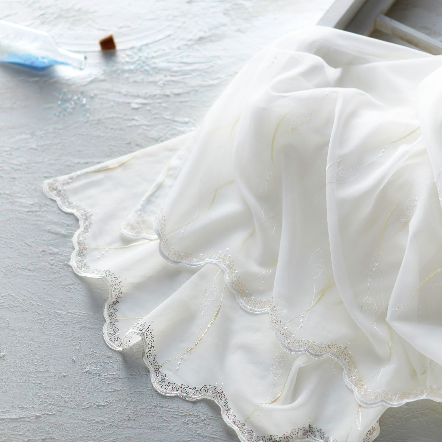 【ベルメゾン】【58サイズ】 トルコ刺繍のレースカーテン"海の波