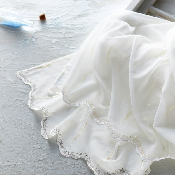 【ベルメゾン】【58サイズ】 トルコ刺繍のレースカーテン"海の波"