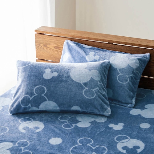 あったかなめらかな枕カバー２枚セット「ミッキーモチーフ」