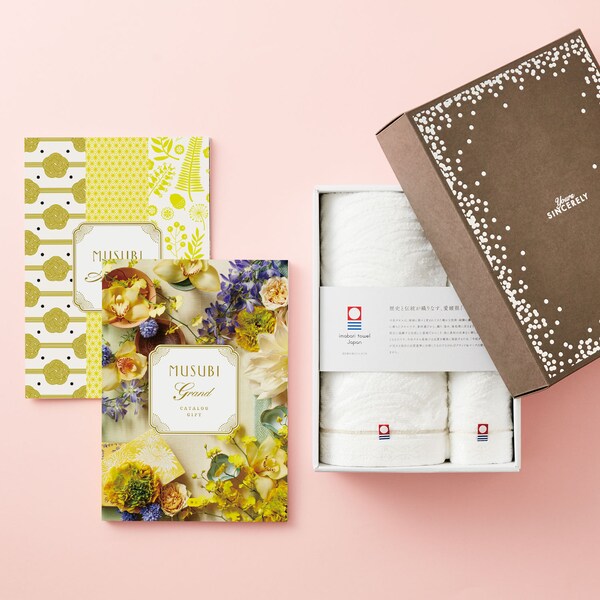 【MUSUBI】【送料無料】 【カタログギフトセット】今治タオル×カタログ「藤黄」