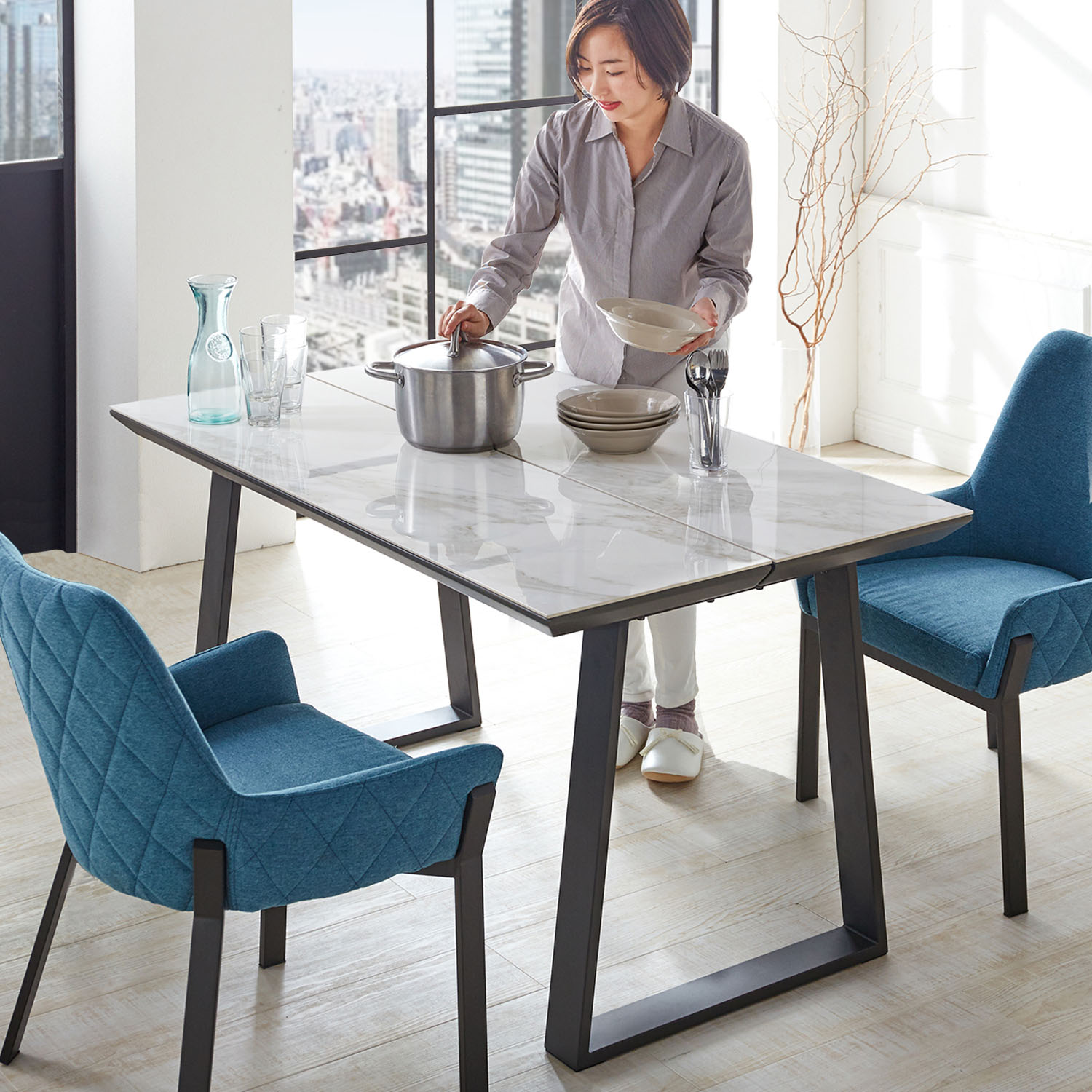 【ベルメゾン】傷・汚れに強い!セラミック天板のダイニングテーブル 【ベルメゾン】傷・汚れに強い!セラミック天板のダイニングテーブル