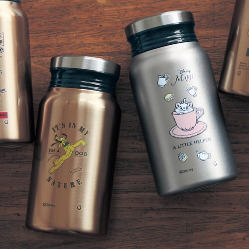 ミルク瓶のような形の保温保冷サーモボトル 400ml(選べるキャラクター)（ディズニー/Disney）