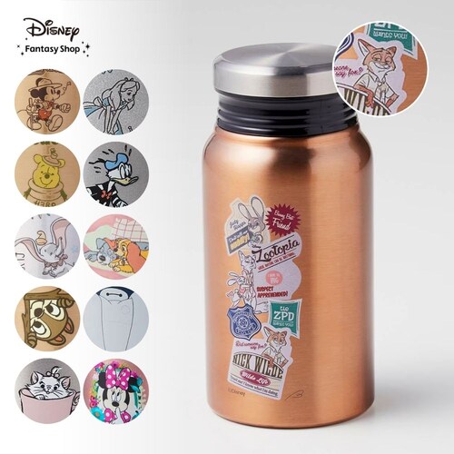 ミルク瓶のような形の保温保冷サーモボトル(選べるキャラクター)