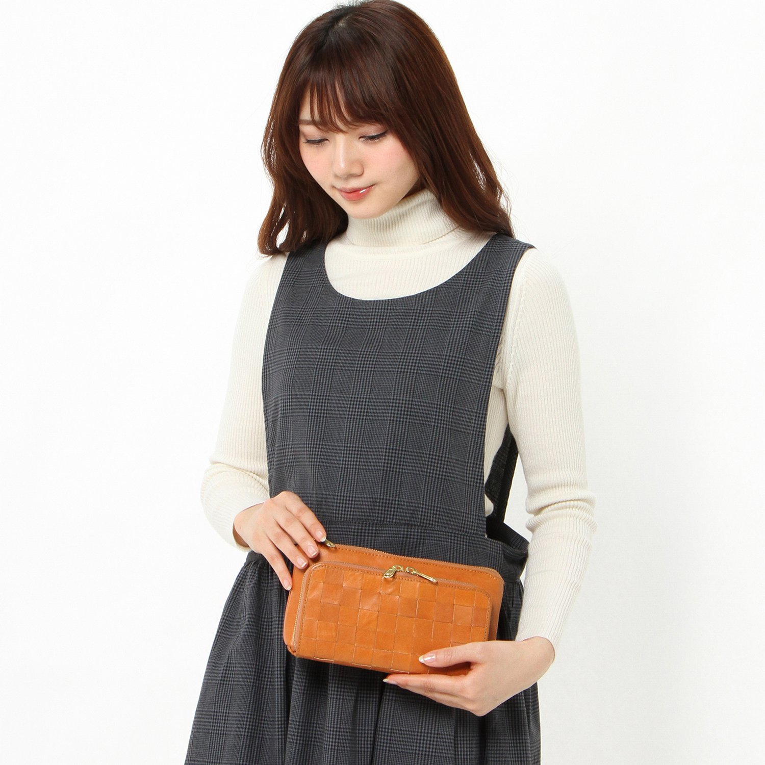 【ズッケロ/zucchero】本革メッシュ編みお財布ショルダーバッグ