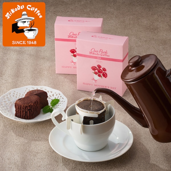【ミカド珈琲】【予約商品】 母の日 ワンパックコーヒー & トリュフショコラケーキ 【ご注文は5月3日まで】
