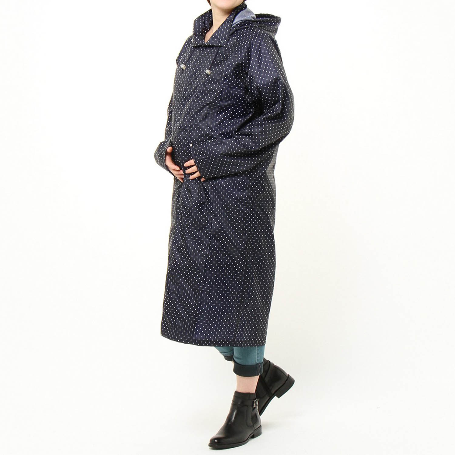 【ベルメゾン】マタニティから使えるママレインコート【ダッカー内蔵で抱っこしたまま着られる】