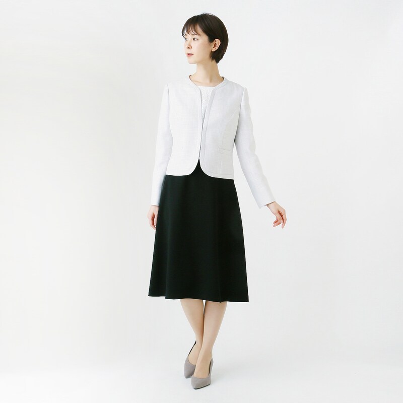 ツイードジャケット スカート 切り替えワンピース３点セットセレモニースーツ 通販のベルメゾンネット