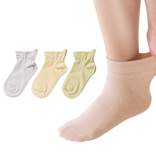 綿混片手で履ける靴下婦人用４色組