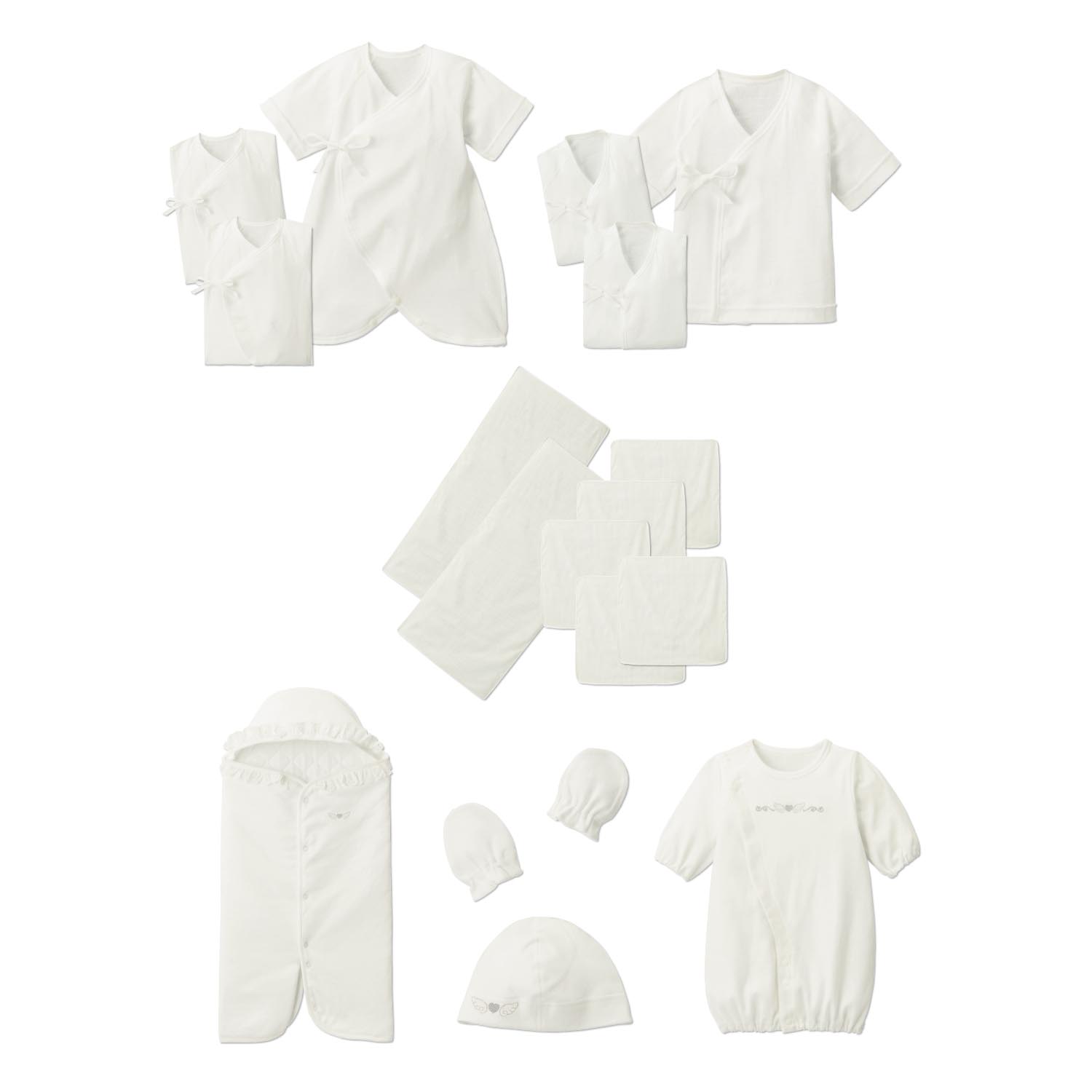 【ベルメゾン】新生児肌着小さめサイズ17点セット【日本製・40~50cm】