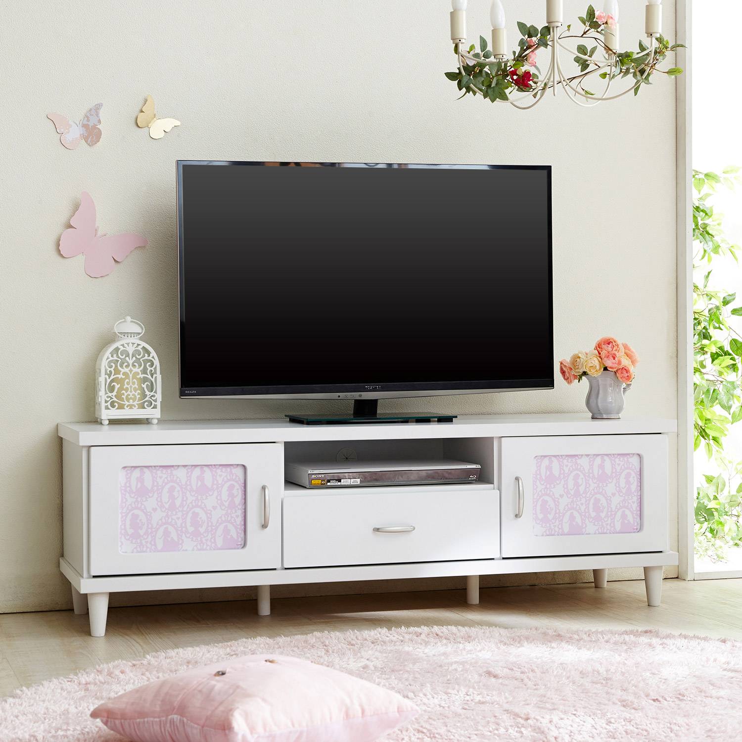 【ディズニー/Disney】リバーシブル柄のテレビ台「ディズニープリンセス」 【ディズニー/Disney】リバーシブル柄のテレビ台「ディズニープリンセス」