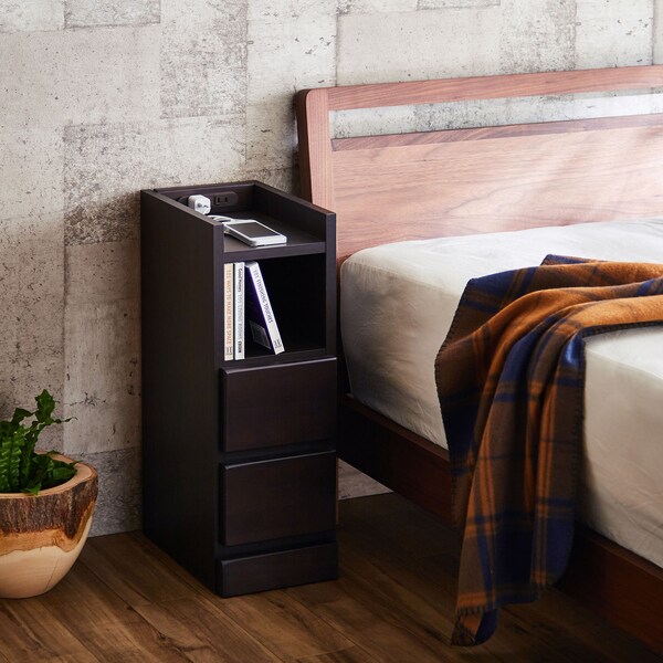 【ベルメゾン】幅9タイプから選べるコンセント付きベッドサイドチェスト