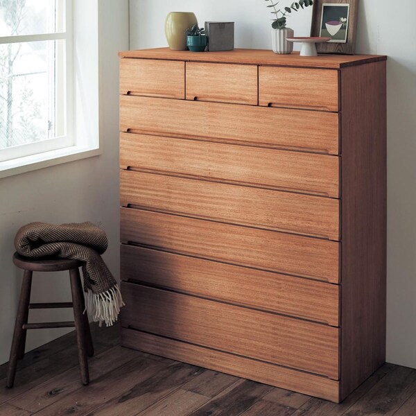 【ベルメゾン】たとう紙が収納できる柿渋仕上げの総桐チェスト