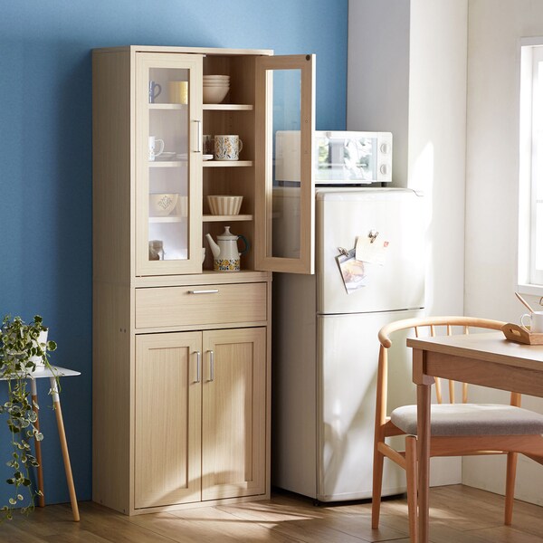 【ベルメゾン】上下連結できるコンパクト食器棚