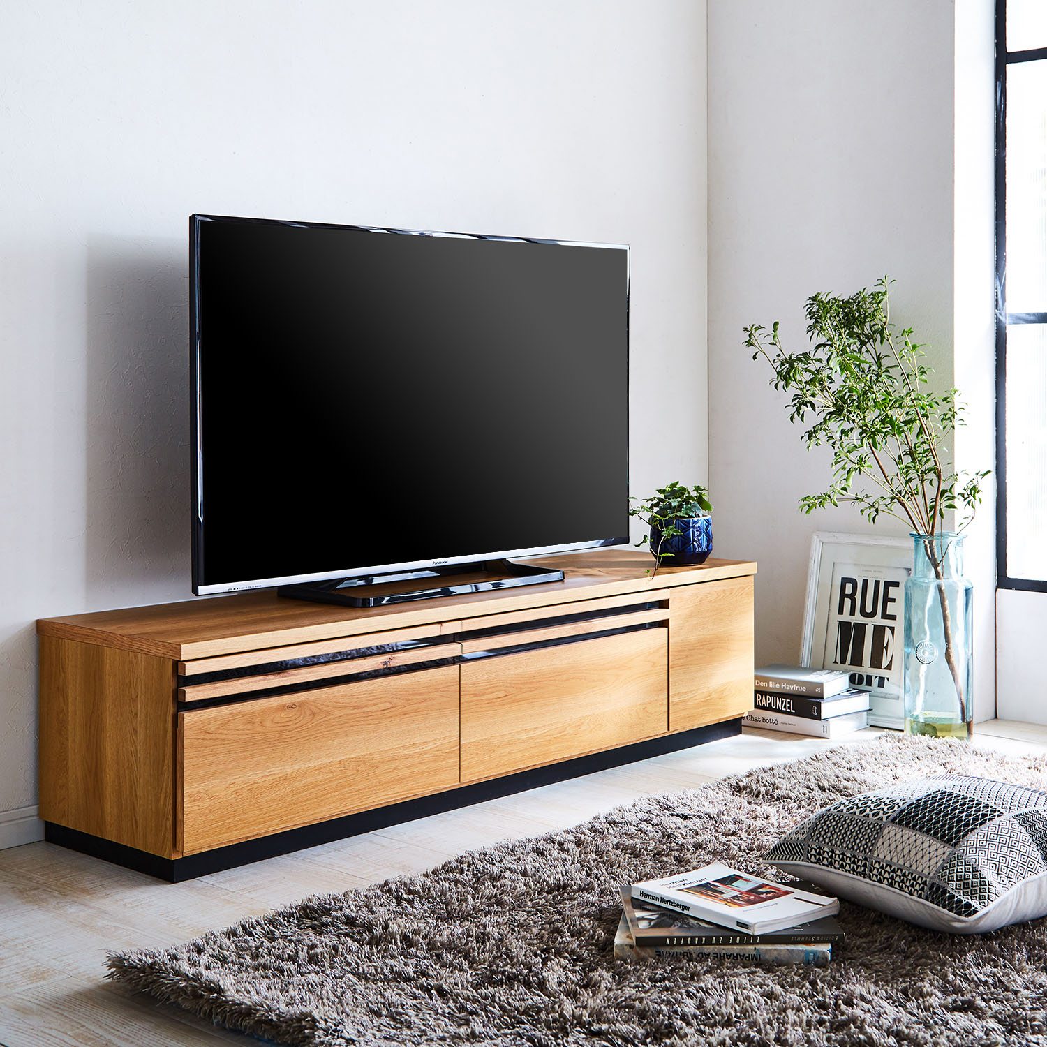 【ベルメゾン】すっきり隠せるシンプルテレビ台[日本製]