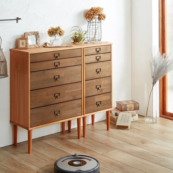 【ベルメゾン】丸脚の木製多段チェスト