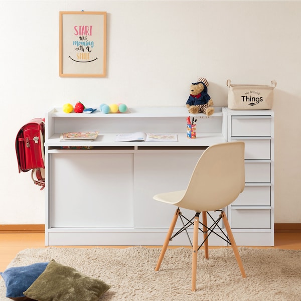 【ベルメゾン】パソコンデスクとして使える薄型引戸キャビネット