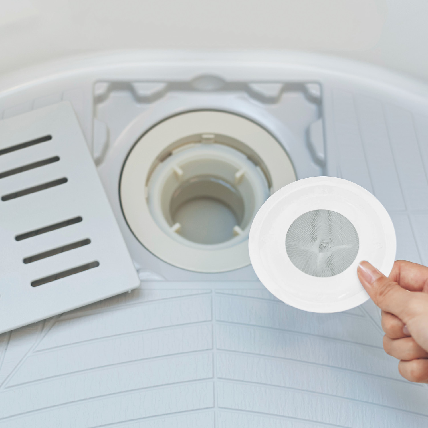 ポイッと置くだけ!お風呂の排水口用ネット「髪の毛トリトリネット」 <お試し用12枚セット/40枚セット> ポイッと置くだけ!お風呂の排水口用ネット「髪の毛トリトリネット」 <お試し用12枚セット/40枚セット>