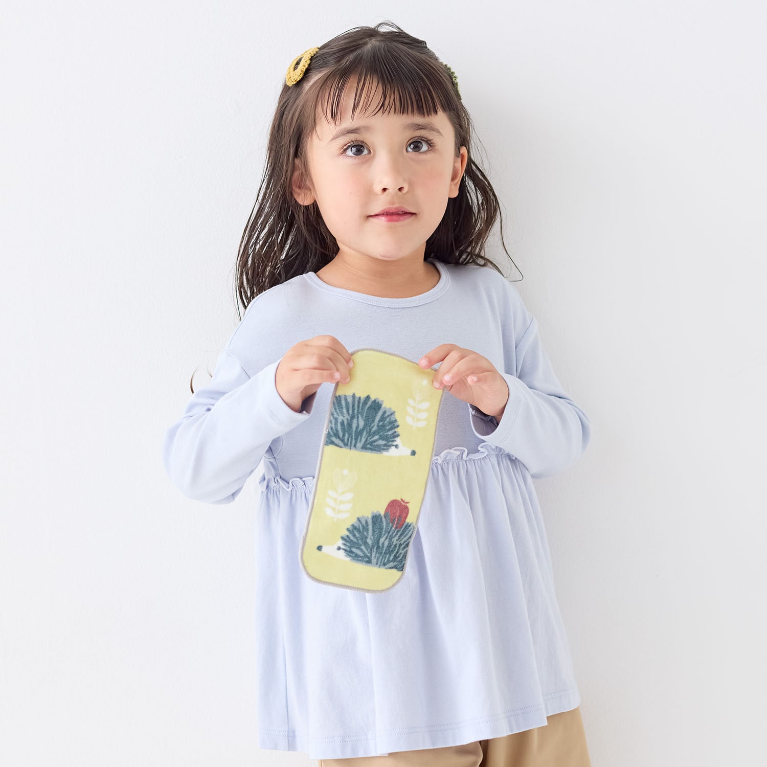 ポケットに入る三つ折りタオルハンカチ5柄セット（子供用タオル