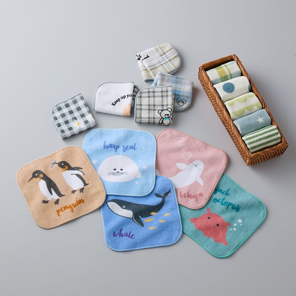 ミニミニタオルハンカチ5柄セット（子供用タオル/ハンカチ）｜(ジータ