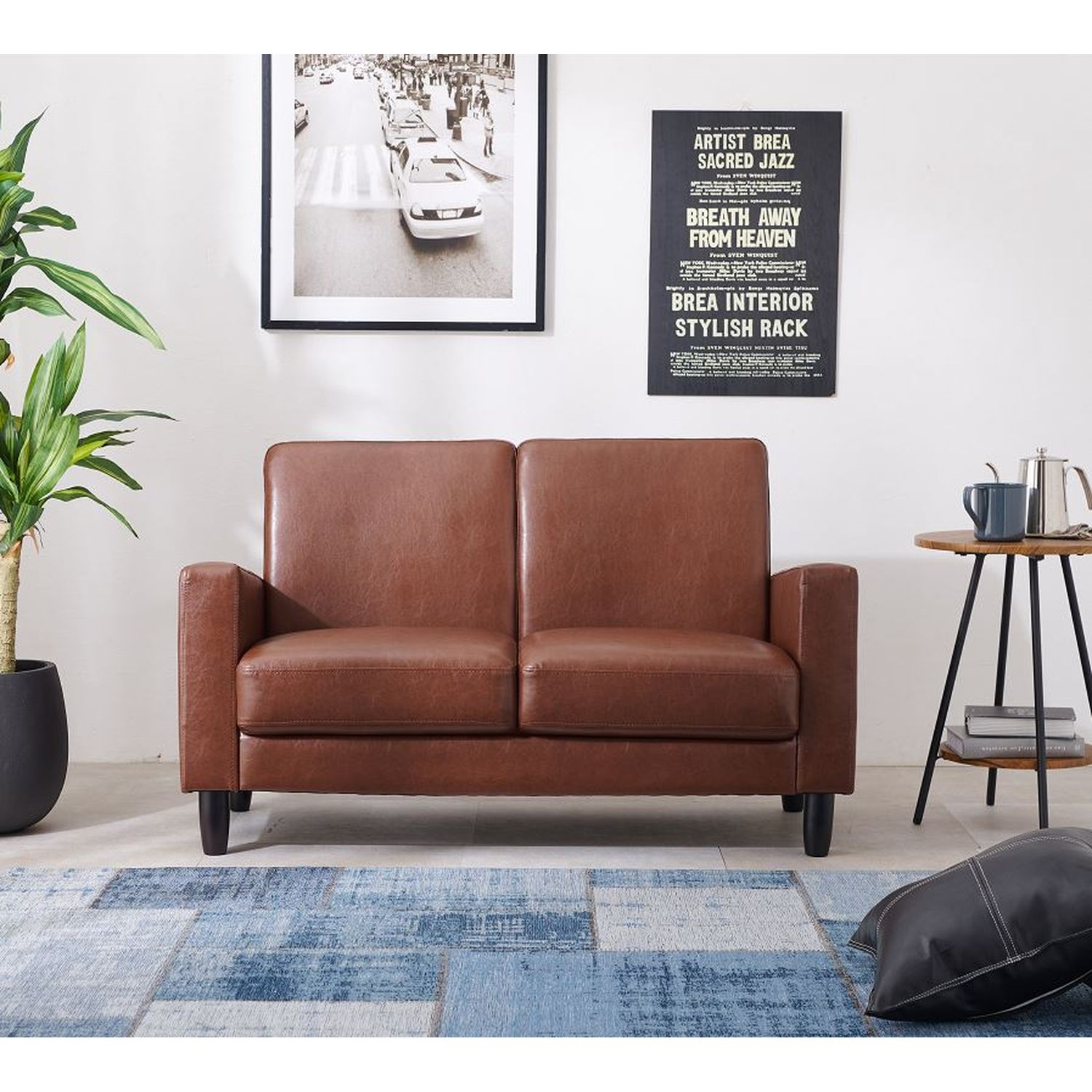 合皮のシンプルソファー <2人掛けコンパクト> 合皮のシンプルソファー <2人掛けコンパクト>