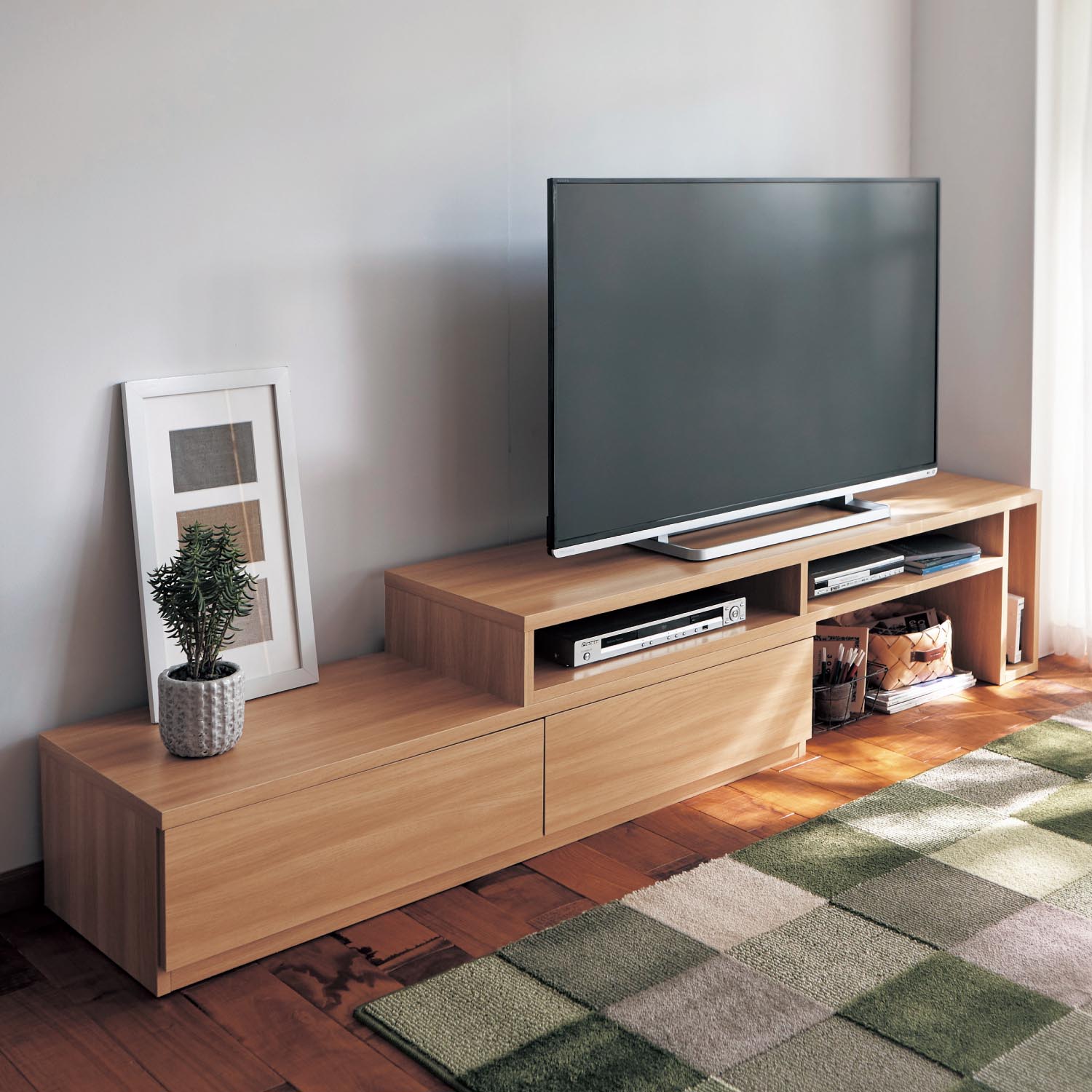 【ベルメゾン】スライド式テレビ台 【好きな幅に調節できる】