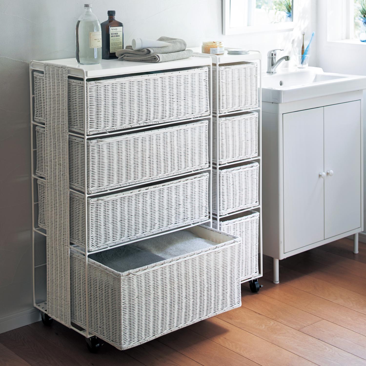 【ベルメゾン】ラタンランドリーチェスト