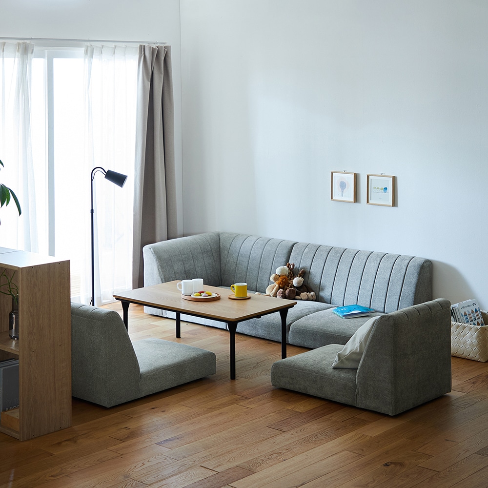 【美品】ベージュ ローソファ ベルメゾン　組み合わせて使える 組み合わせて使えるローソファー（ローソファー/コーナー