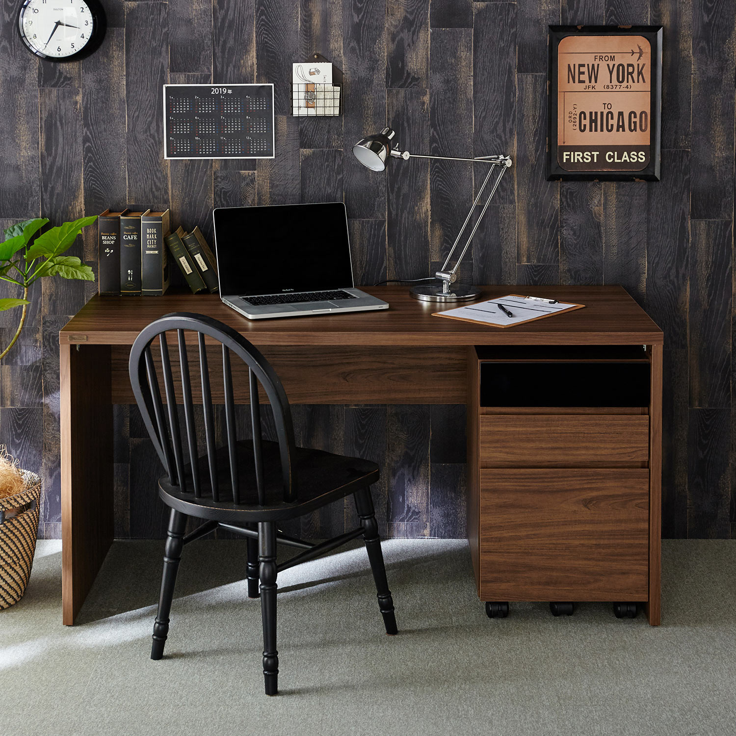 【ベルメゾン】【セットでお得!】広々使える!シンプルパソコンデスク & ワゴン