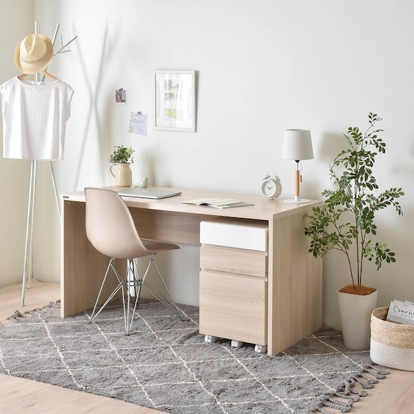 【ベルメゾン】【セットでお得!】広々使える!シンプルパソコンデスク & ワゴン