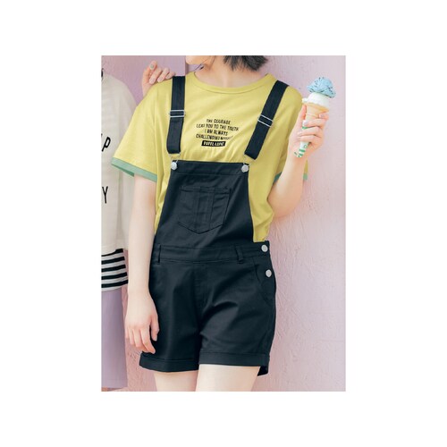 サロペットショートパンツ（ウエスト調節可） 【子供服】