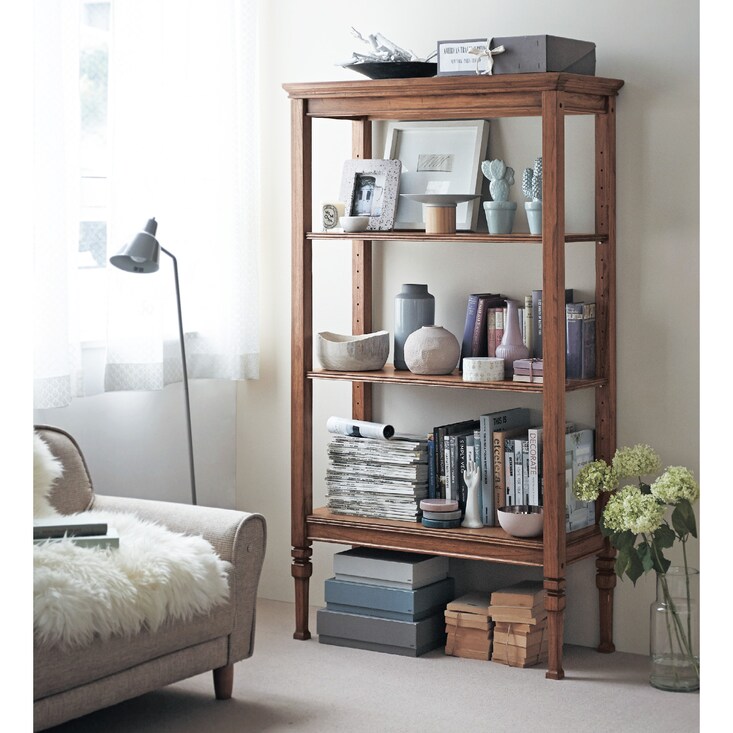 すっきりしたデザインで使いやすいアンティーク調のオープンラック