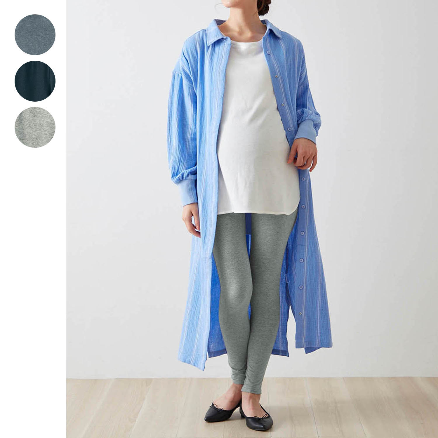 【犬印本舗】【お腹らくちん】マタニティレギンス10分丈【産前・産後】