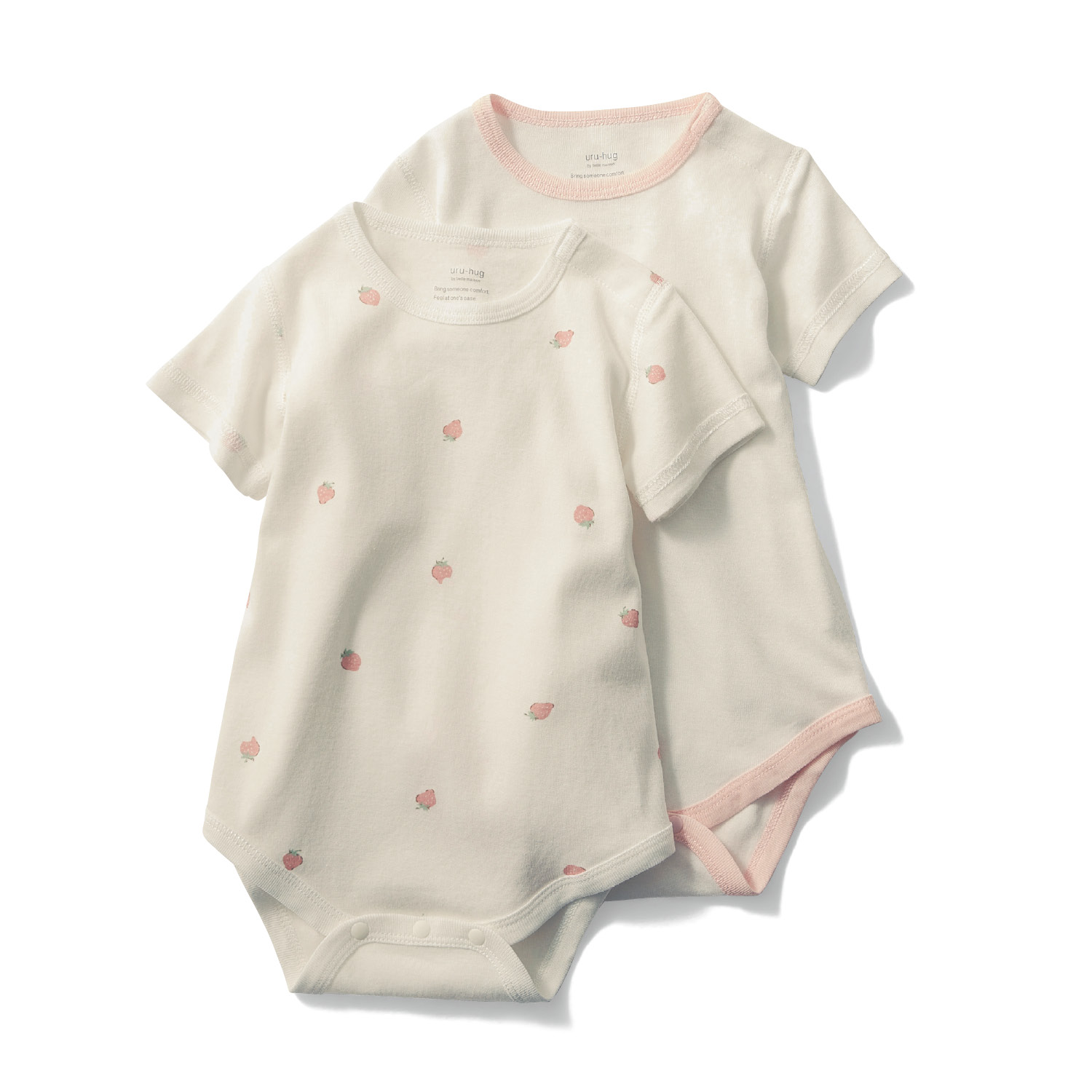 【ウルハグ/uru-hug】なめらか保湿素材のボディスーツ2枚セット 【ベビー服】