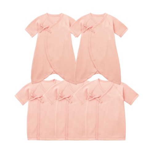 あったかソフトキルト短肌着3枚・コンビ肌着2枚セット 【ベビー服 新生児】