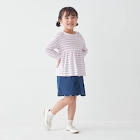 ラベンダーボーダー／モデル身長110cm・110サイズ着用
