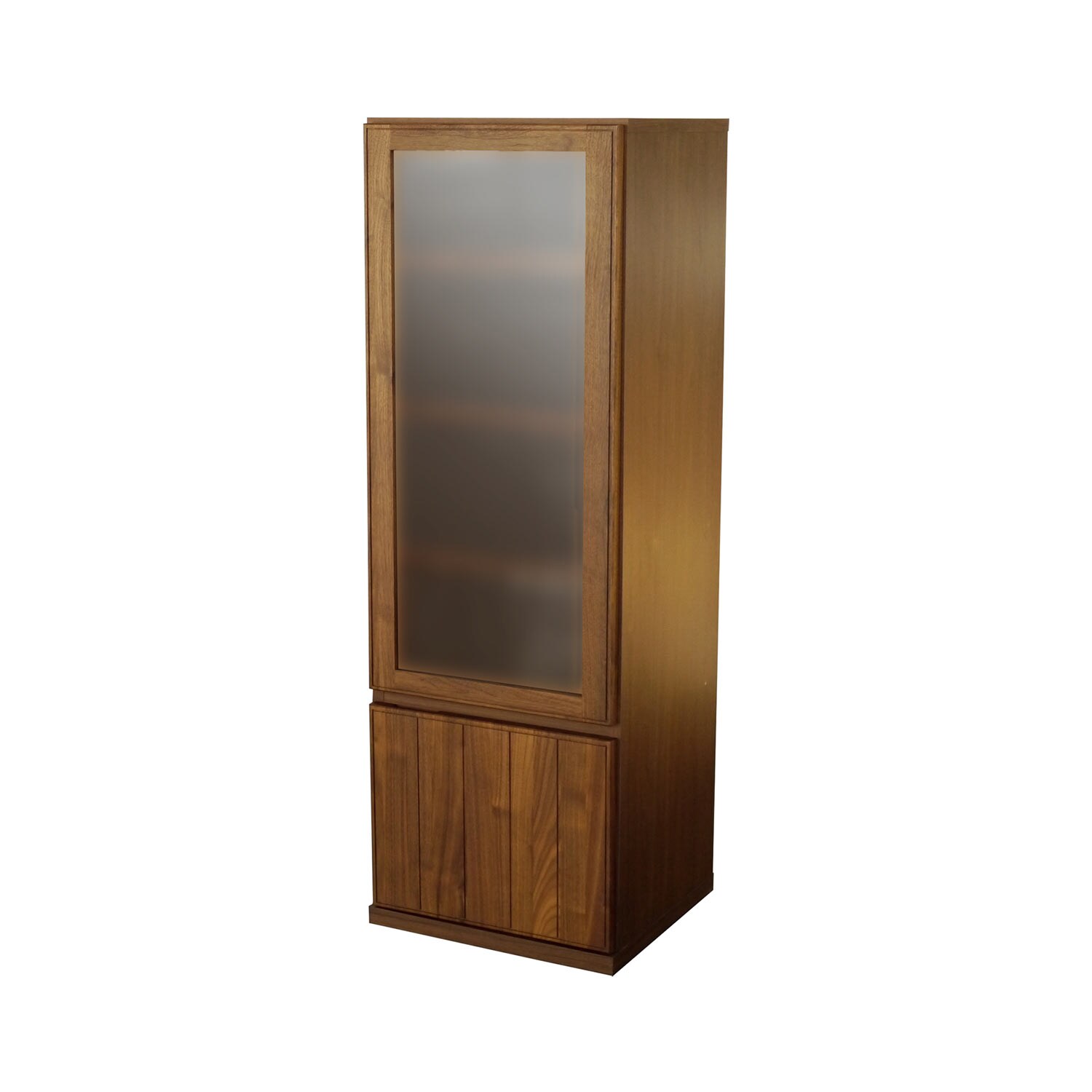 【美品/送料込】ベルメゾン サイドキャビネット 木製 ウォルナット 日本製 収納 日本製］飾って収納できるウォルナット材のサイドキャビネット