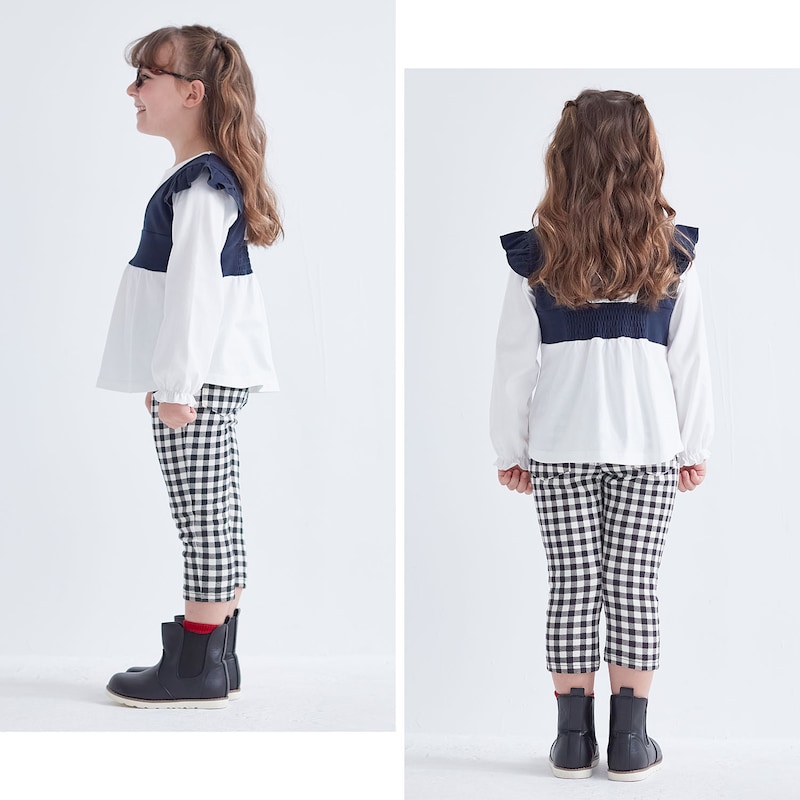 ギンガムチェック／モデル身長110cm・110サイズ着用