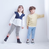 左）ギンガムチェック／110cm・110、右）ブルー／108cm・110