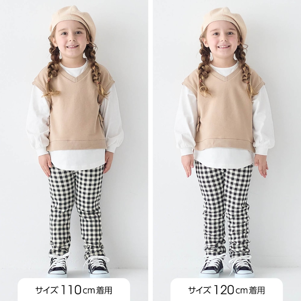 サイズ別着用比較／モデル身長106cm