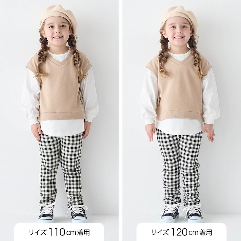サイズ別着用比較／モデル身長106cm
