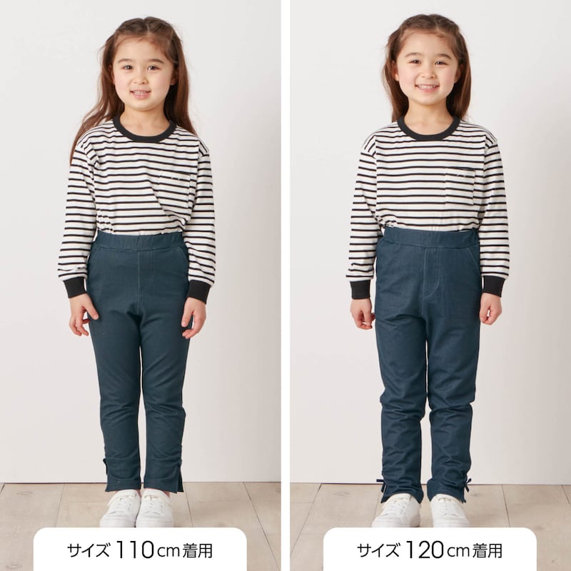 サイズ別着用比較／モデル身長111cm
