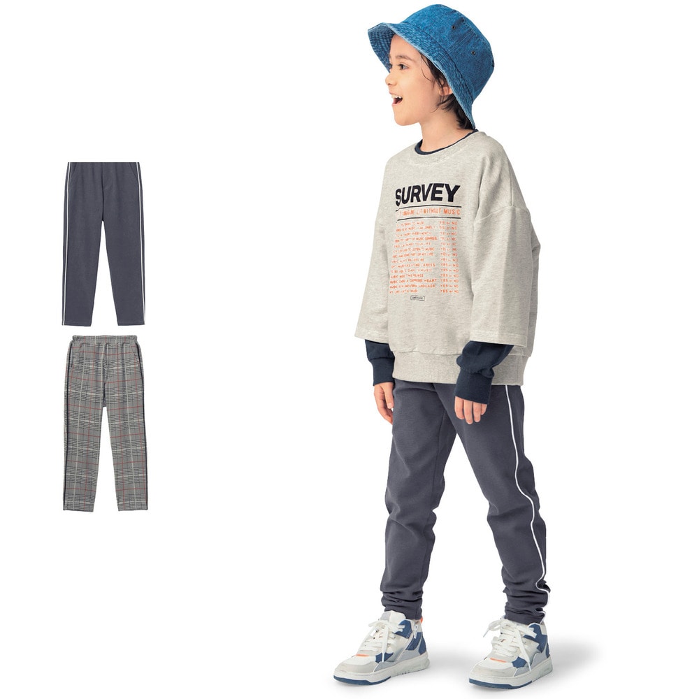 【ジータ/GITA】ライン入りカットソーロングパンツ 【子供ズボン】