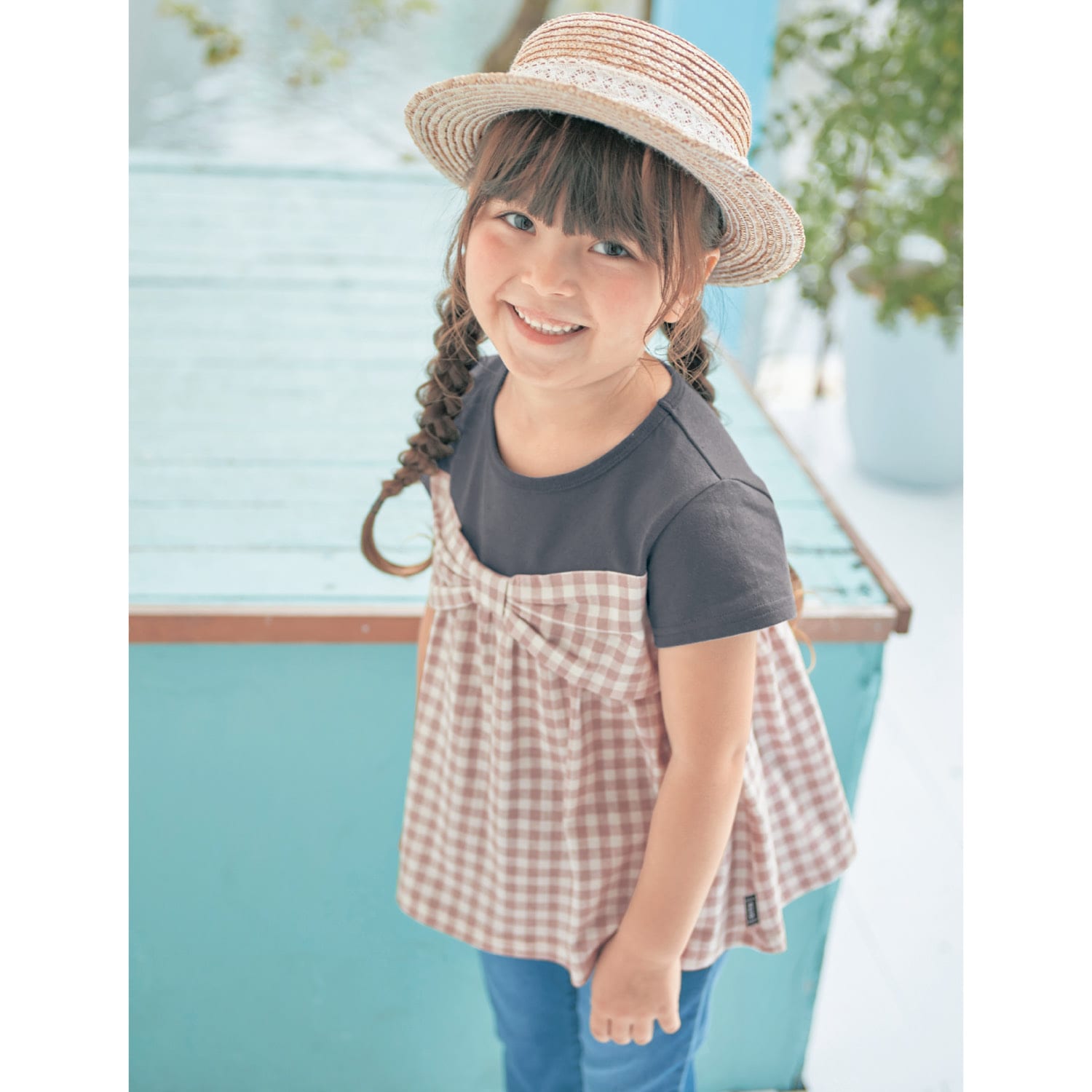 リボンビスチェ風半袖Ｔシャツ【子供服】【女の子】の通販｜ベルメゾン