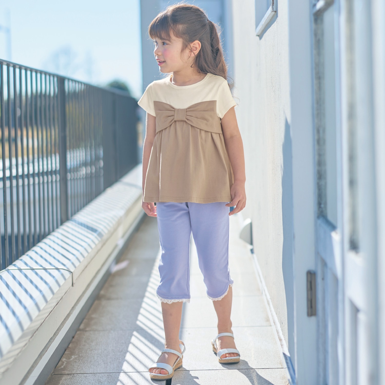 リボンビスチェ風半袖Ｔシャツ【子供服】【女の子】の通販｜ベルメゾン 