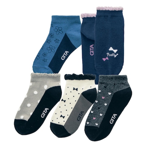 足底濃色ソックス5足セット(ショート丈) 【子供靴下】